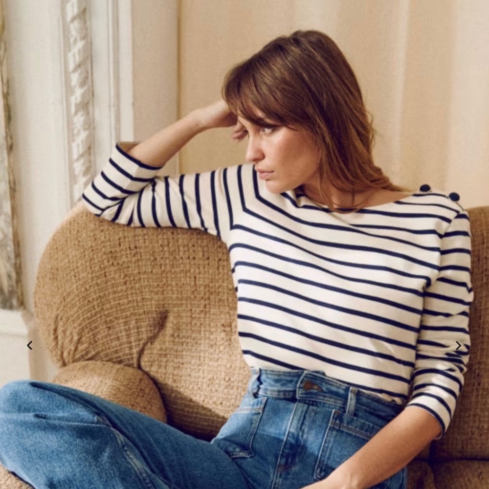 Sézane Colette Marinière Sezane Striped Breton Shirt M